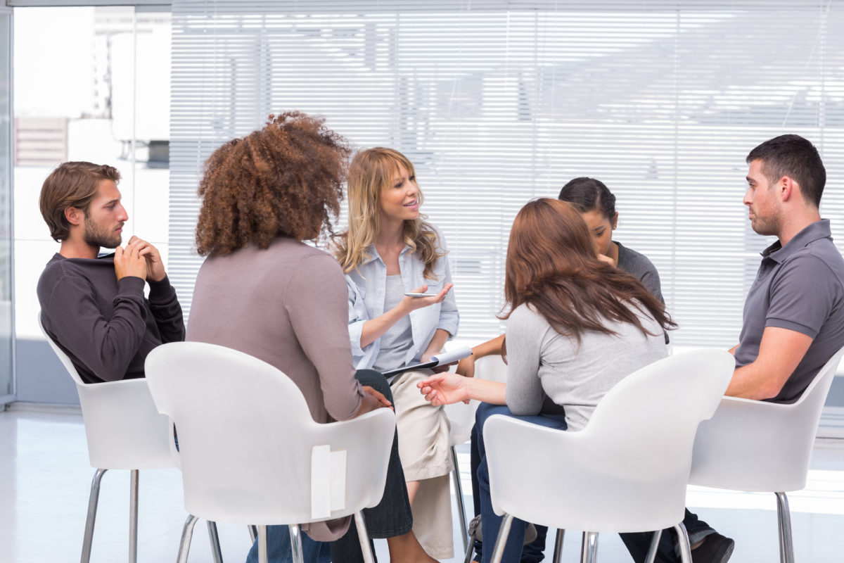 people working in an office